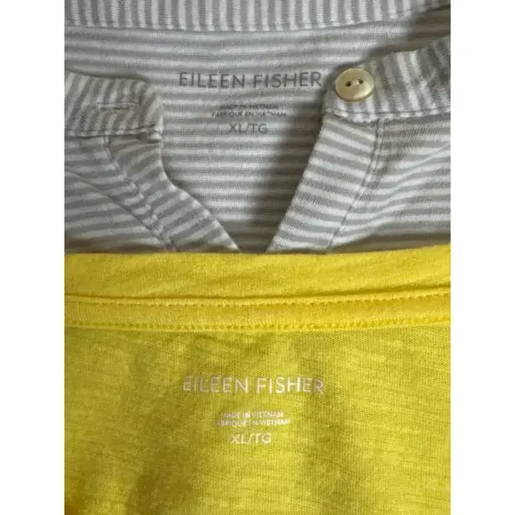 Eileen Fischer Tee Shirt Bundle Sz XL Organic Cotton Basic T-Shirt 2 Summer Tees - Picture 7 of 8